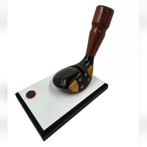 Vintage BEN HOGAN GOLF CLUB Business Card Pen holder desk Office decor plaque